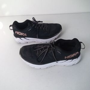 Hoka One One Clifton 6 Running Shoes Graphite Black/Rose Gold